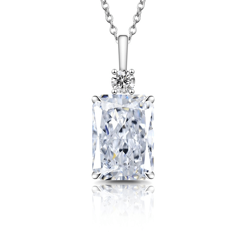 Princess Ice-Cut Necklace with 7-Carat Pink Square Pendant